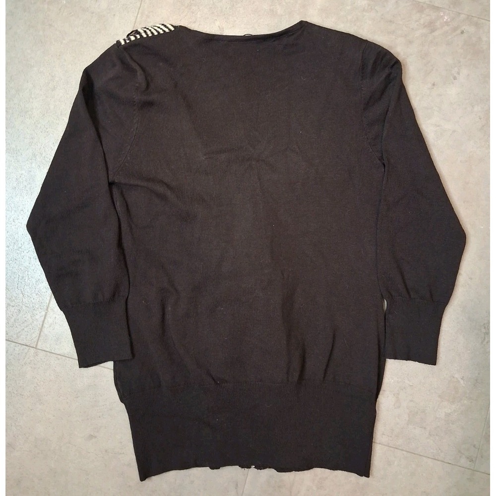 Ruffle Style Cardigan Women Size Large Zip Up Girly Old Money Work Wear - Picture 3 of 10